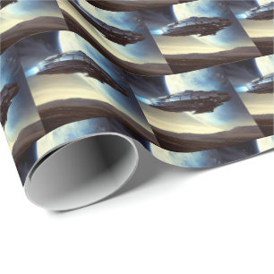 Papel De Presente SF Orbiting Spaceship 2
