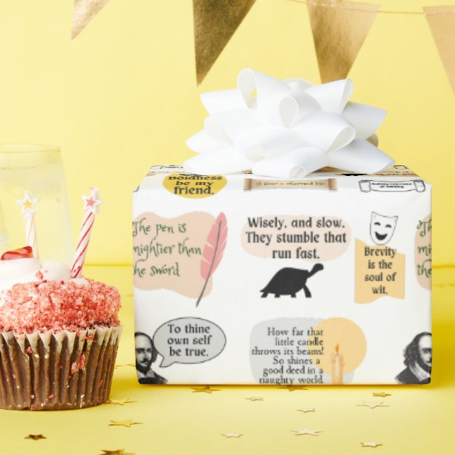 Papel De Presente Shakespeare Inspiração Literária Bookish Theater (Festa de aniversário)