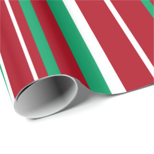 Papel De Presente Shamrock Verde, Vermelho Escuro, Greve Branca Nata