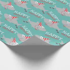 Papel De Presente Shark Happy Birthday