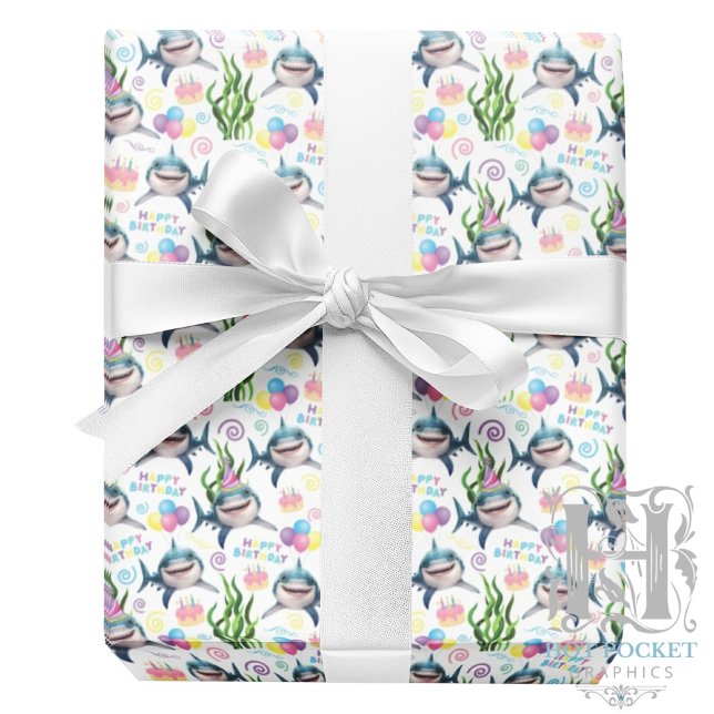 Papel De Presente Shark Wrapping Paper in  (Criador carregado)