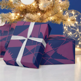 Papel De Presente Shattered Blue Red 