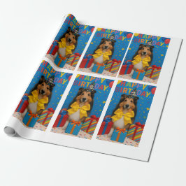Papel De Presente Sheltie Birthday Party