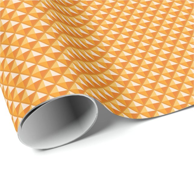 Papel De Presente Sherbet laranja, esmalte, rede estendida (Ponta do rolo)