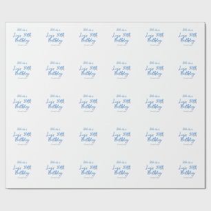 Papel De Presente shh é um aniversário de 30 anos nome data azul sim