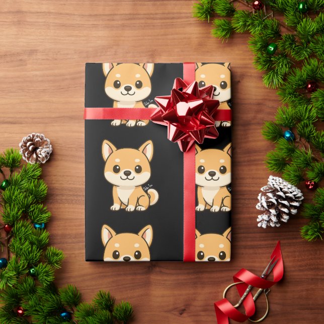 Papel De Presente Shiba Inu (Presente de Natal)