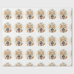 Papel De Presente Shiba Inu Chocado "MEU DEUS" - Meme de Surpresa