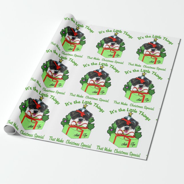 Papel De Presente Shih Tzu Christmas (Desenrolado)