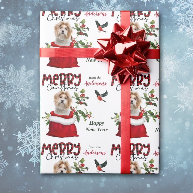 Papel De Presente Shih Tzu Dog no saco de presentes de Natal (Criador carregado)