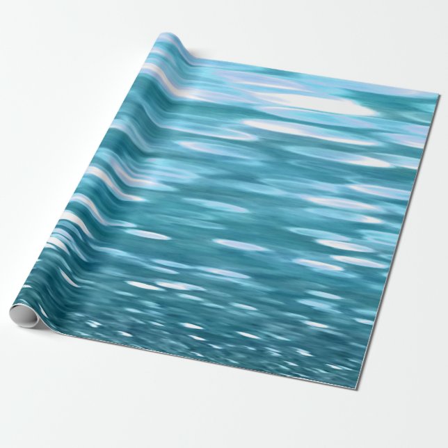 Papel De Presente Shimmer Teal (Desenrolado)