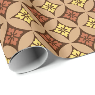 Papel De Presente Shippo com amarelo do motivo, do Brown e do ouro