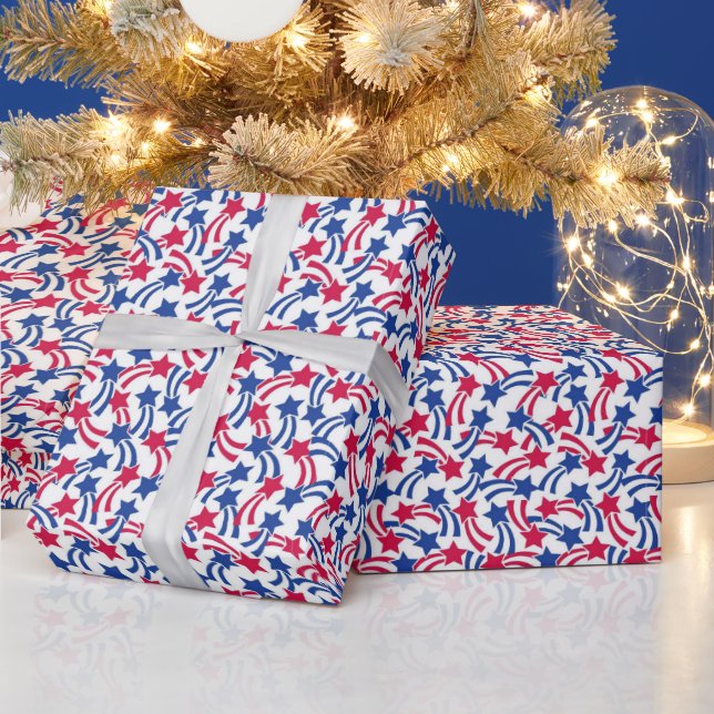 Papel De Presente Shooting Star Spangled Gift Wrapping Paper (Feriados)