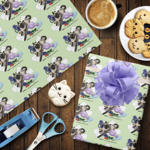 Papel De Presente Siamese Cat Mishead Funny