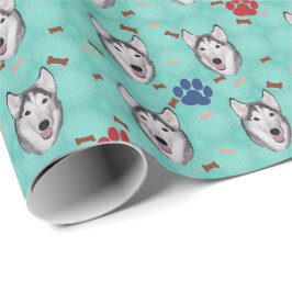 Papel De Presente Siberian Husky