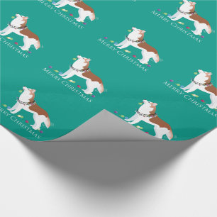 Papel De Presente Siberian Husky - Vermelho - Design de Natal feliz