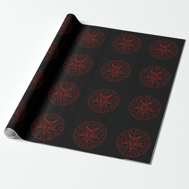 Papel De Presente Sigil da lua tripla de Baphomet e sigil do lucifer (Desenrolado)