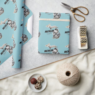 Papel De Presente Silhouette Michigan Cheio De Pedras De Petoskey