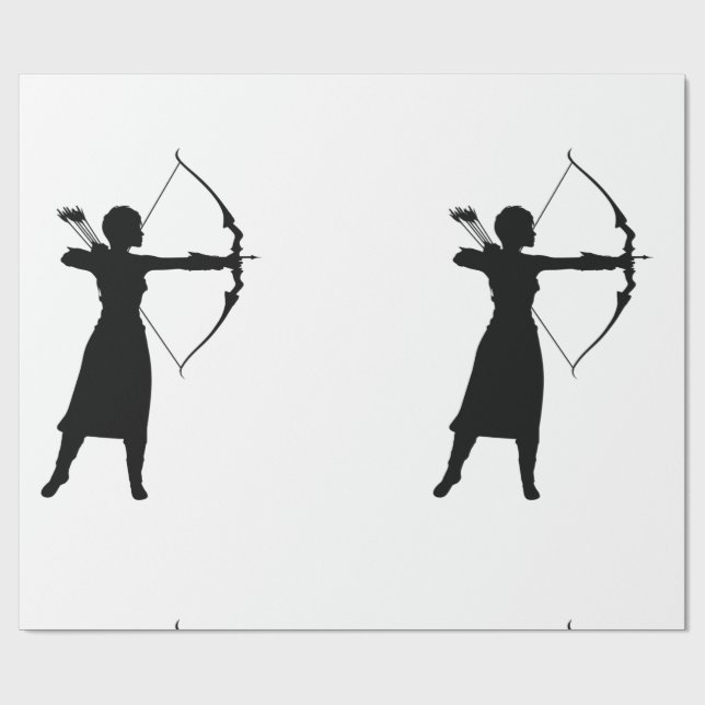 Papel De Presente Silhouette Silhouette Female Archer Thunder_Cove (Aberto)