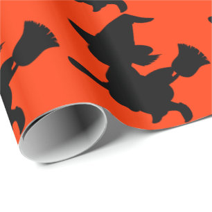 Papel De Presente Silhueta da bruxa do vôo