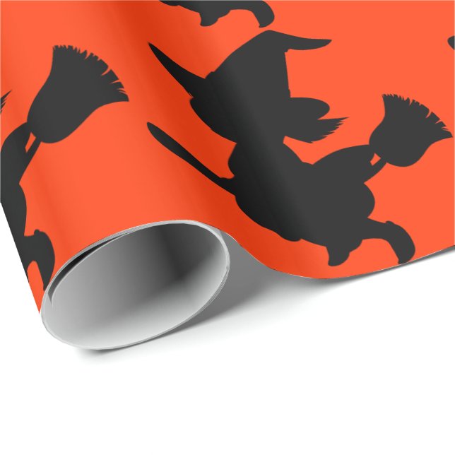 Papel De Presente Silhueta da bruxa do vôo (Ponta do rolo)