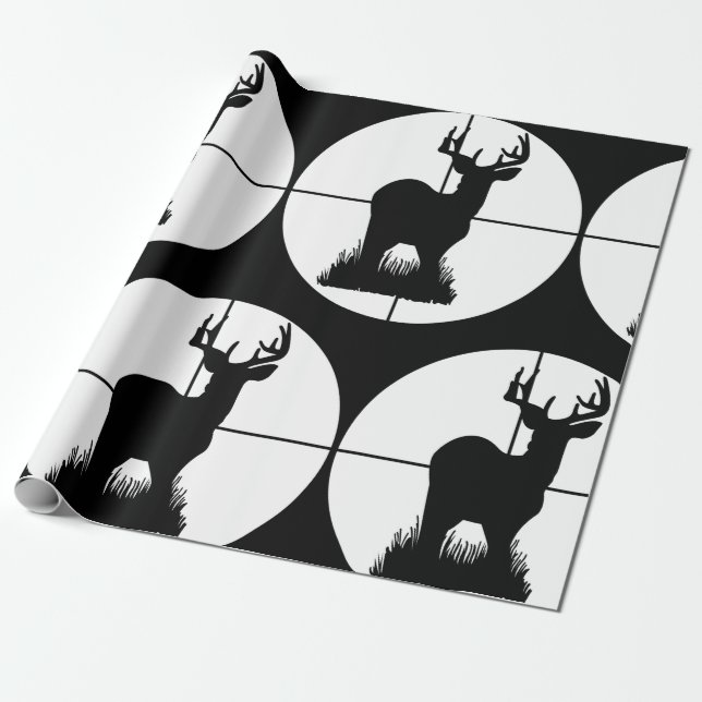 Papel De Presente Silhueta de Alvo de Caça de Veados (Desenrolado)