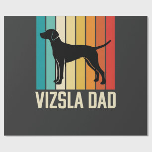 Papel De Presente Silhueta de Cachorro Pai Vizsla Retro