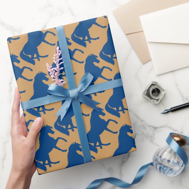 Papel De Presente Silhueta de Cavalo Trotando (Presentear)