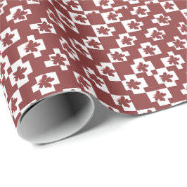 Papel De Presente Silhueta de flores em padrão.