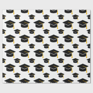 Papel De Presente Silhueta de Graduação de Mortarboard Graduado