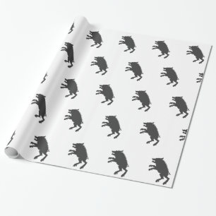 Papel De Presente Silhueta medieval do Black Boar