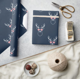 Papel De Presente Silhueta minimalista de cervo macho