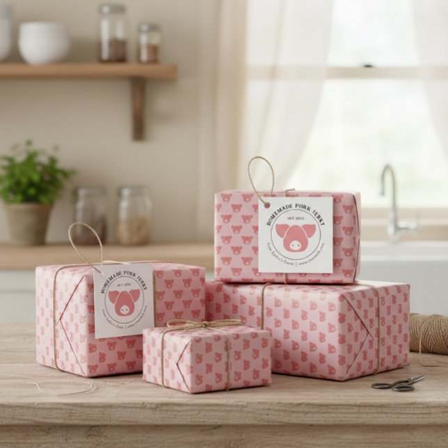 Papel De Presente Silhuettes de Cabeça de Suíno Personalizados para  (Criador carregado)