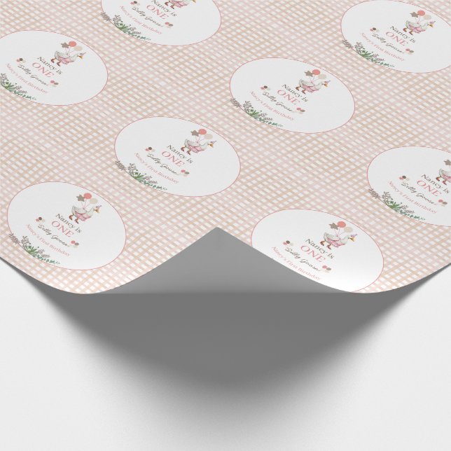 Papel De Presente Silly Goose First Birthday Brown (Ponta)