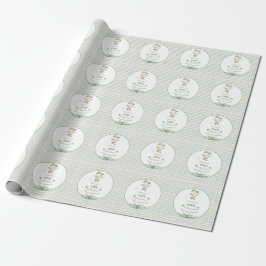 Papel De Presente Silly Goose First Birthday Green
