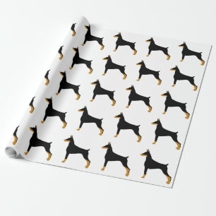 Papel De Presente Silo.png preto e tan do Pinscher do Doberman