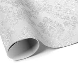 Papel De Presente Silver Confetti Damask Royal Princess Glam Vip