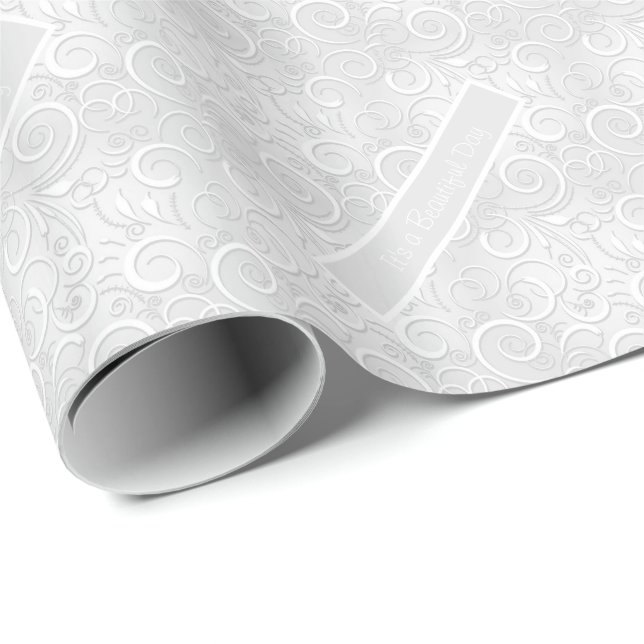 Papel De Presente Silver de Casamento É um Rico de Luxo de Dia Bonit (Ponta do rolo)