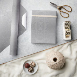 Papel De Presente Silver Ombre Damask Natal