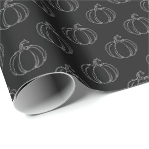 Papel De Presente Silver Pumpkin Halloween