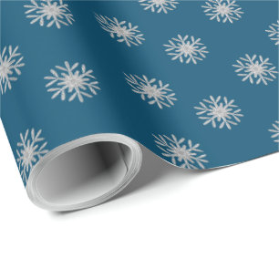 Papel De Presente Silver Snowflake