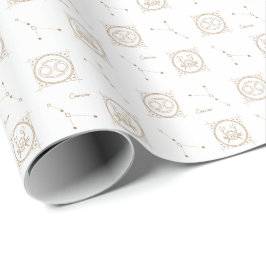Papel De Presente Símbolo branco e Dourado de estrela da astrologia 