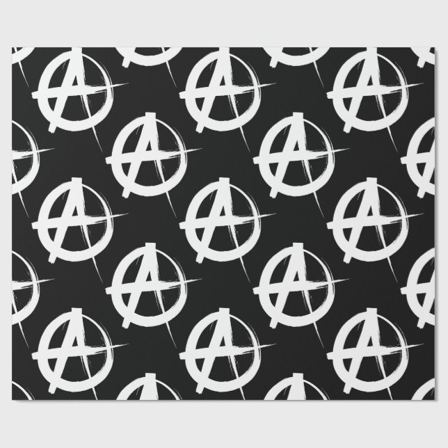 Papel De Presente símbolo de anarquia preto e branco (Aberto)