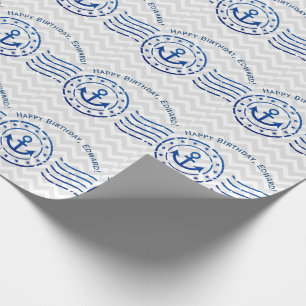 Papel De Presente Símbolo de Ângulo e Âncora Náutico