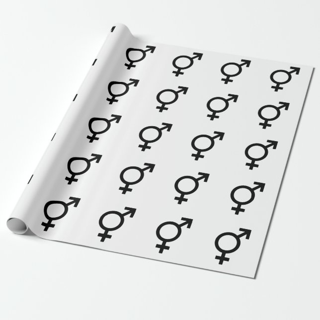 Papel De Presente Símbolo de Gênero Bigênero (Desenrolado)