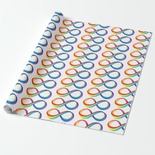 Papel De Presente Símbolo de Infinidade Arco-Íris em Camadas