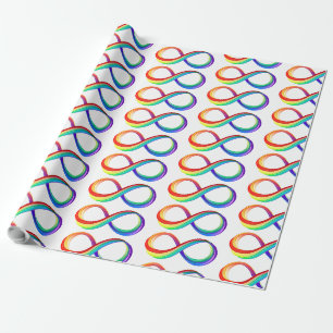 Papel De Presente Símbolo de Infinidade Arco-Íris em Camadas