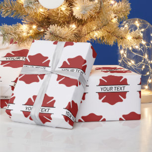 Papel De Presente Símbolo de logotipo vermelho de bombeiro personali