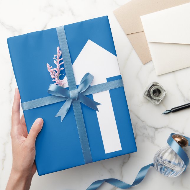 Papel De Presente Símbolo de Seta para Cima do Tráfego Único Azul (Criador carregado)