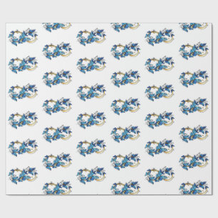 Papel De Presente Símbolo Infinito de Borboletas Azuis Morpho