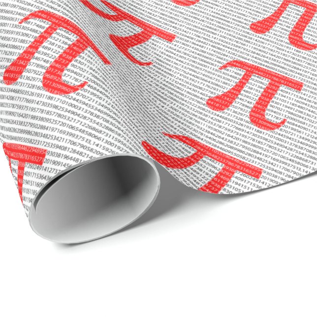 Papel De Presente Símbolo matemático original do número vermelho pi  (Ponta do rolo)